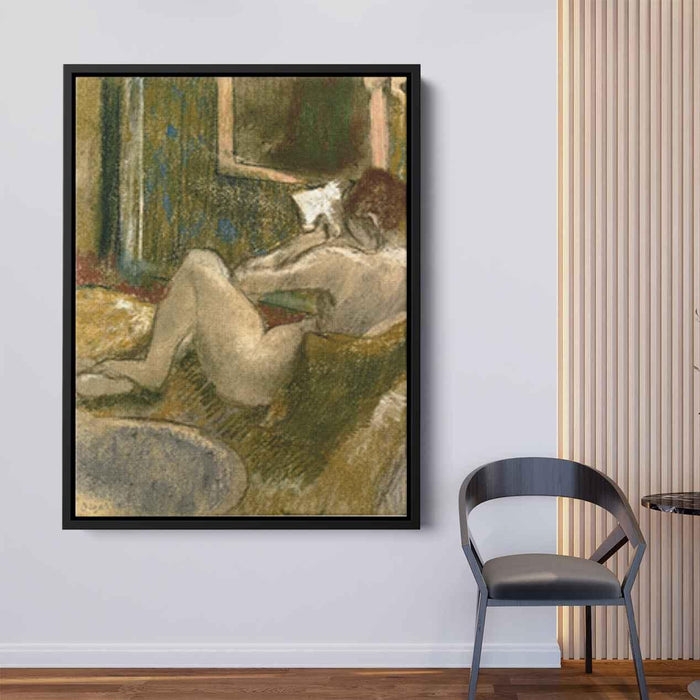 Nude from the Rear, Reading by Edgar Degas - Canvas Artwork