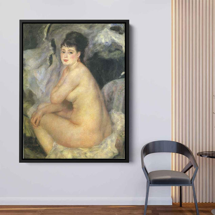 Nude Seated on a Sofa (1876) by Pierre-Auguste Renoir - Canvas Artwork