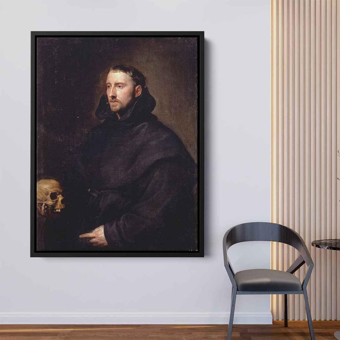 Portrait Of A Monk Of The Benedictine Order, Holding A Skull by Anthony van Dyck - Canvas Artwork