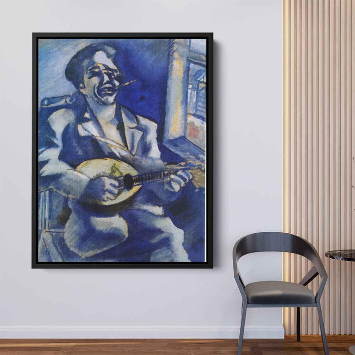 Portrait of Brother David with Mandolin (1914) by Marc Chagall - Canvas Artwork