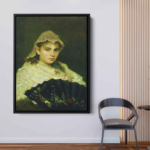 Portrait of Olga Afanasiyevna Raftopulo (1884) by Ivan Kramskoy - Canvas Artwork