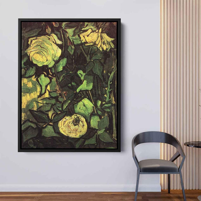 Roses and Beetle (1890) by Vincent van Gogh - Canvas Artwork