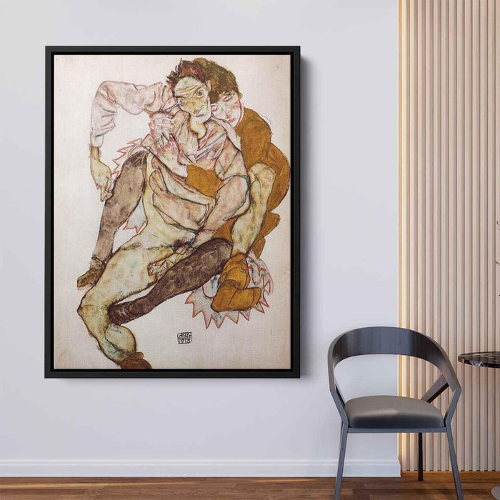 Seated Couple (Egon and Edith Schiele) (1915) by Egon Schiele - Canvas Artwork