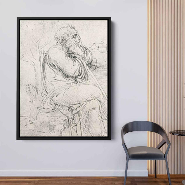 Seated old man (1498) by Leonardo da Vinci - Canvas Artwork