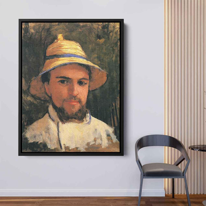 Self-Portrait with Pith Helmet (1873) by Gustave Caillebotte - Canvas Artwork