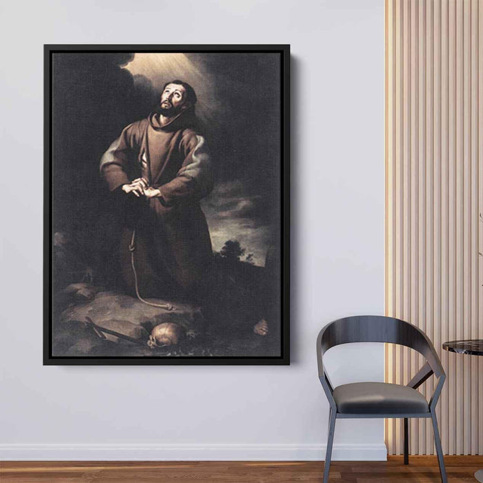 St. Francis of Assisi at Prayer (1650) by Bartolome Esteban Murillo - Canvas Artwork