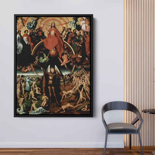 The Last Judgment triptych, central panel, Maiestas Domini with Archangel Michael weighing the souls by Hans Memling - Canvas Artwork