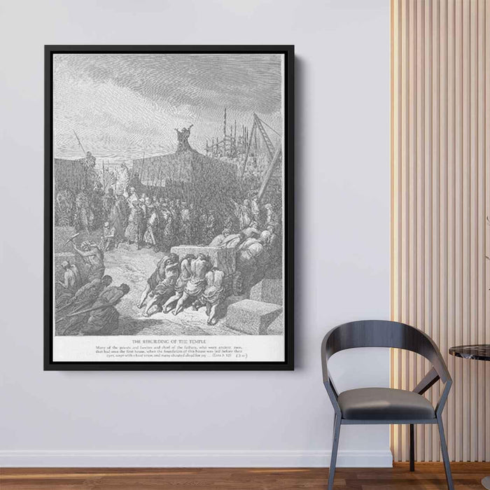 The Rebuilding of the Temple Is Begun by Gustave Dore - Canvas Artwork