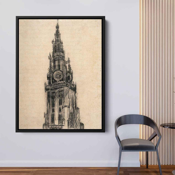 The Spire of the Church of Our Lady (1885) by Vincent van Gogh - Canvas Artwork