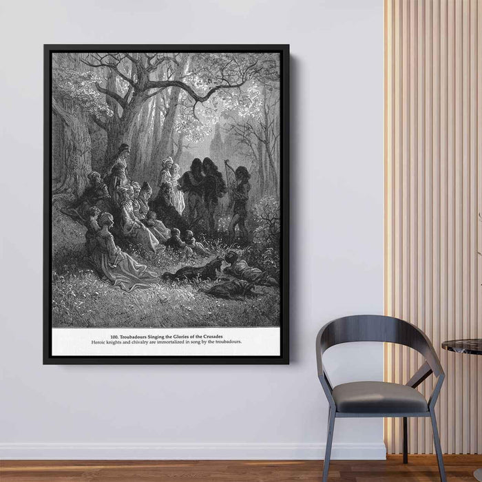 Troubadours Singing the Glories of the Crusades by Gustave Dore - Canvas Artwork