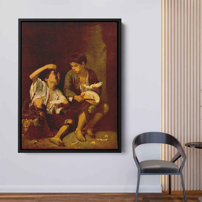 Two Boys Eating a Melon and Grapes (1646) by Bartolome Esteban Murillo - Canvas Artwork