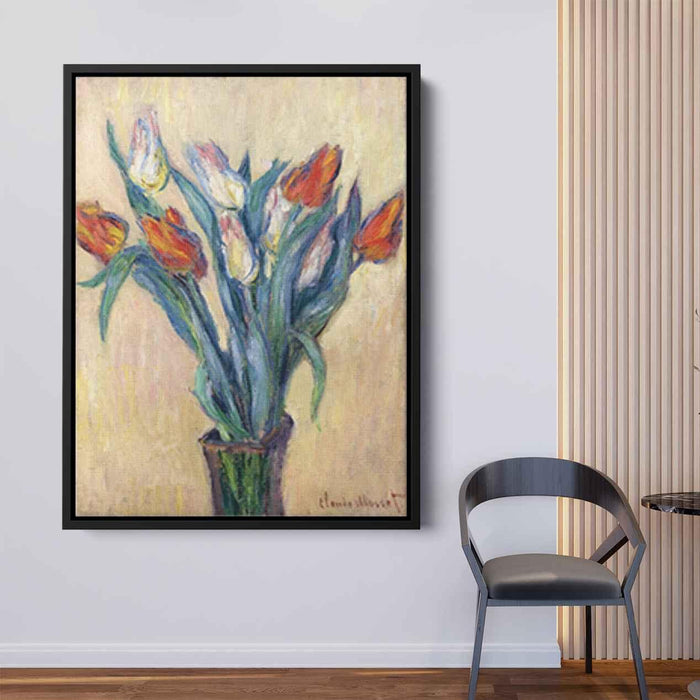 Vase of Tulips (1885) by Claude Monet - Canvas Artwork