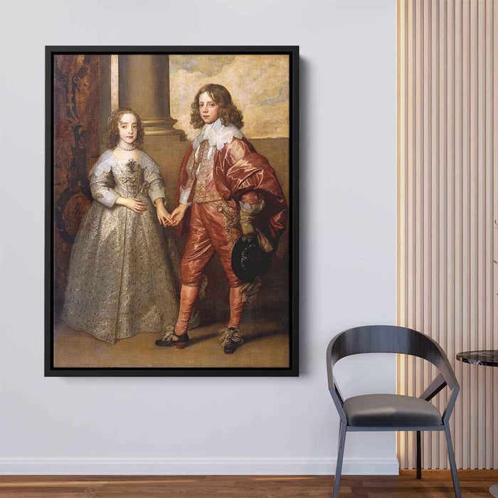 William II, Prince of Orange and Princess Henrietta Mary Stuart, daughter of Charles I of England by Anthony van Dyck - Canvas Artwork