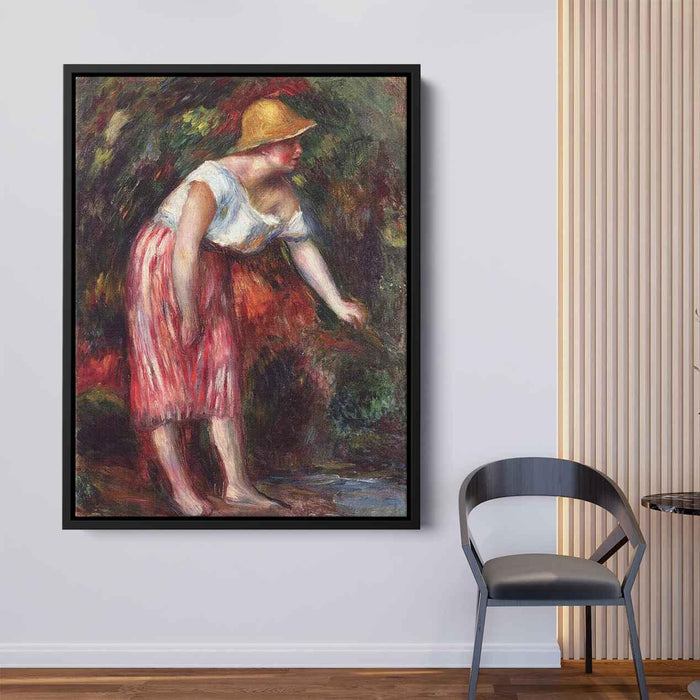 Woman in a Straw Hat by Pierre-Auguste Renoir - Canvas Artwork