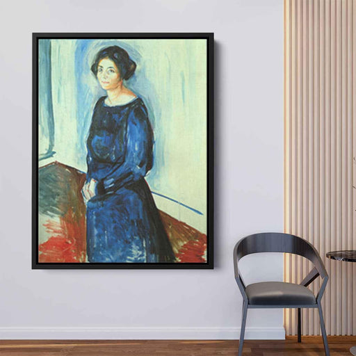 Woman in Blue (Frau Barth) (1921) by Edvard Munch - Canvas Artwork