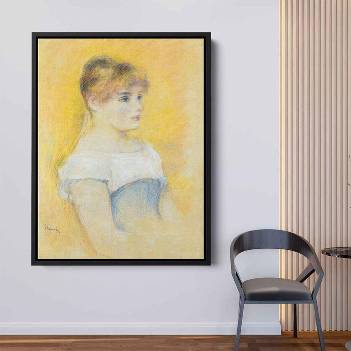 Young Girl in a Blue Corset by Pierre-Auguste Renoir - Canvas Artwork