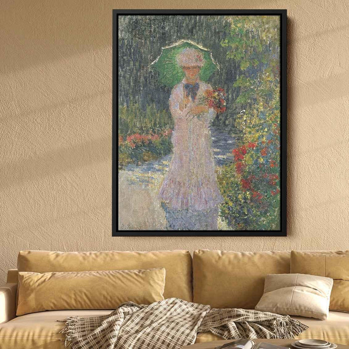 Camille with Green Parasol (1876) by Claude Monet - Canvas Artwork