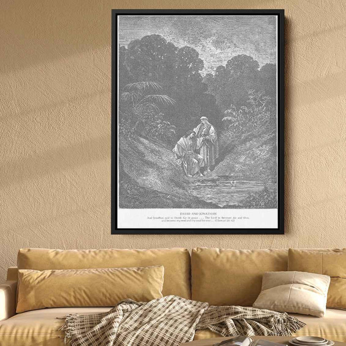 David and Jonathan by Gustave Dore - Canvas Artwork