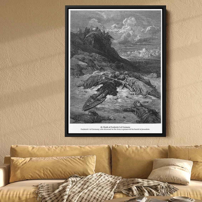 Death of Frederick I of Germany by Gustave Dore - Canvas Artwork