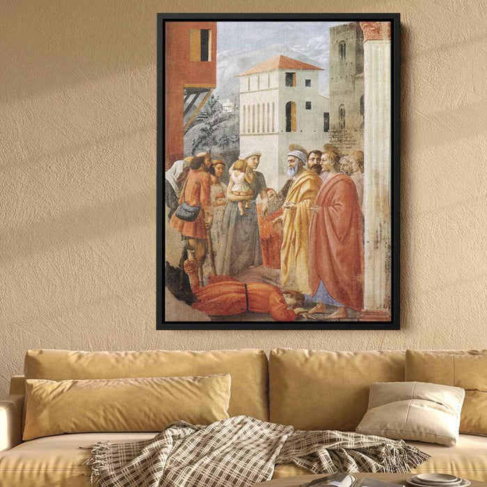 Distribution of Alms and Death of Ananias (1425) by Masaccio - Canvas Artwork