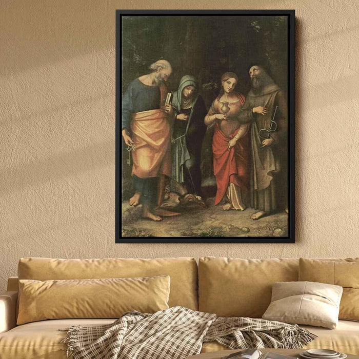 Four Saints (from left St. Peter, St. Martha, St. Mary Magdalene, St. Leonard) by Correggio - Canvas Artwork