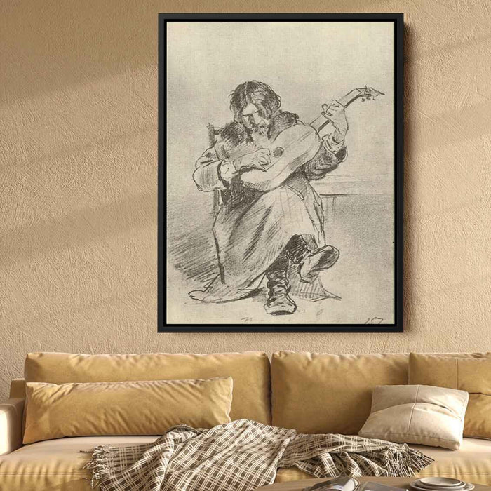 Guitarist-bach by Vasily Perov - Canvas Artwork