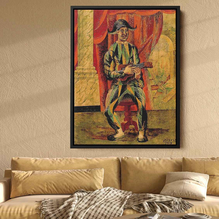 Harlequin with guitar (1918) by Pablo Picasso - Canvas Artwork