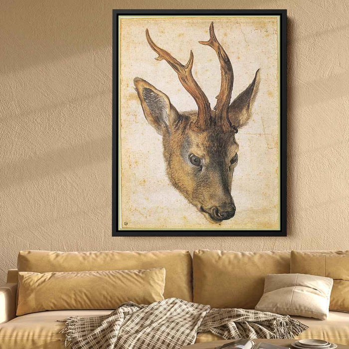 Head of a Stag (1503) by Albrecht Durer - Canvas Artwork