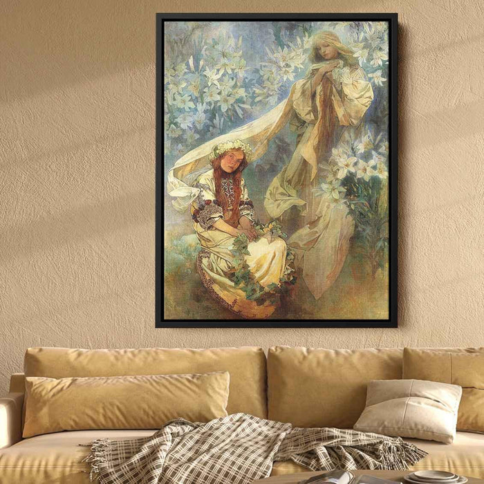 Madonna of the Lilies (1905) by Alphonse Mucha - Canvas Artwork