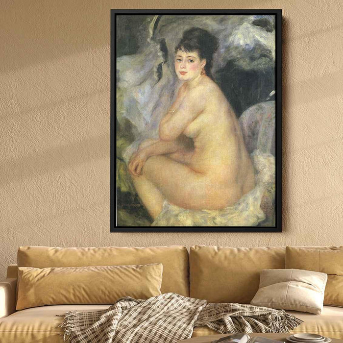 Nude Seated on a Sofa (1876) by Pierre-Auguste Renoir - Canvas Artwork