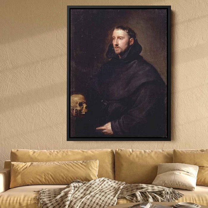 Portrait Of A Monk Of The Benedictine Order, Holding A Skull by Anthony van Dyck - Canvas Artwork