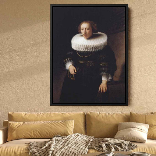 Portrait Of A Woman (1632) by Rembrandt - Canvas Artwork