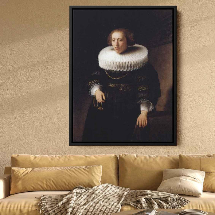 Portrait Of A Woman (1632) by Rembrandt - Canvas Artwork