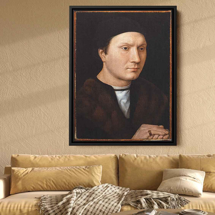 Portrait of an Unknown Man with a Letter (1485) by Hans Memling - Canvas Artwork