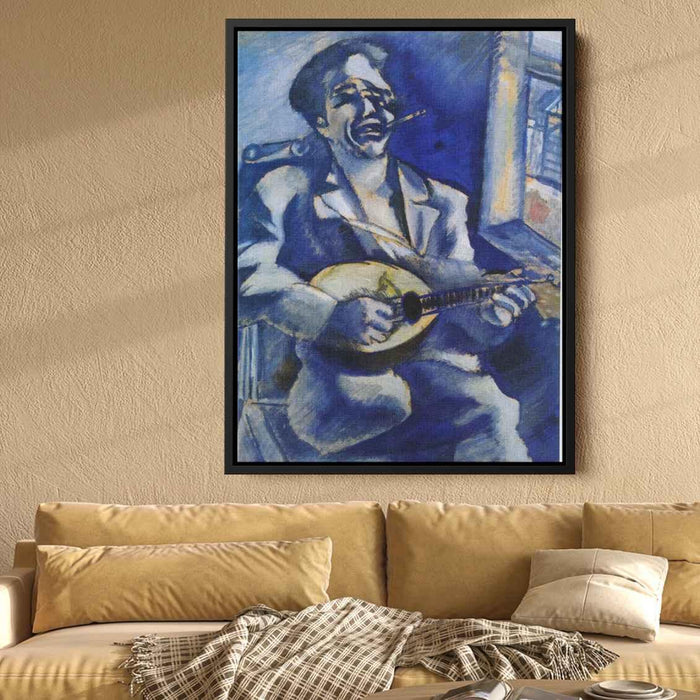 Portrait of Brother David with Mandolin (1914) by Marc Chagall - Canvas Artwork