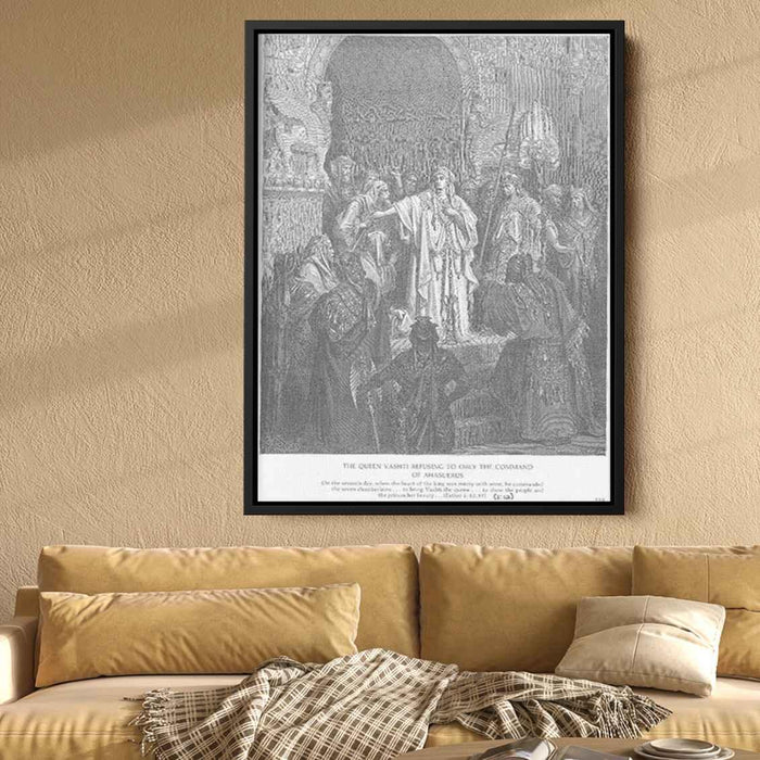 Queen Vashti Refuses to Obey Ahasuerus' Command by Gustave Dore - Canvas Artwork