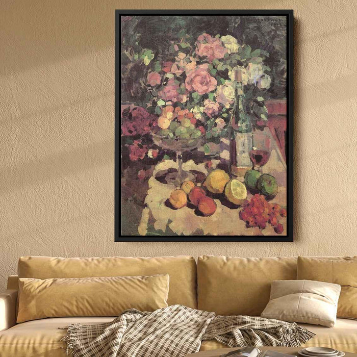 Roses, fruit, wine by Konstantin Korovin - Canvas Artwork
