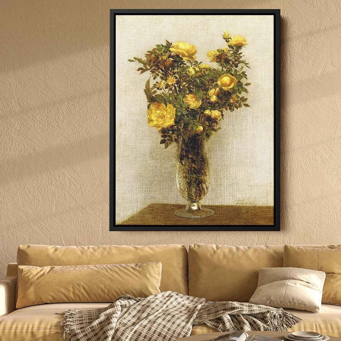 Roses Lying on Gold Velvet by Henri Fantin-Latour - Canvas Artwork