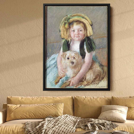 Sara with her dog by Mary Cassatt - Canvas Artwork