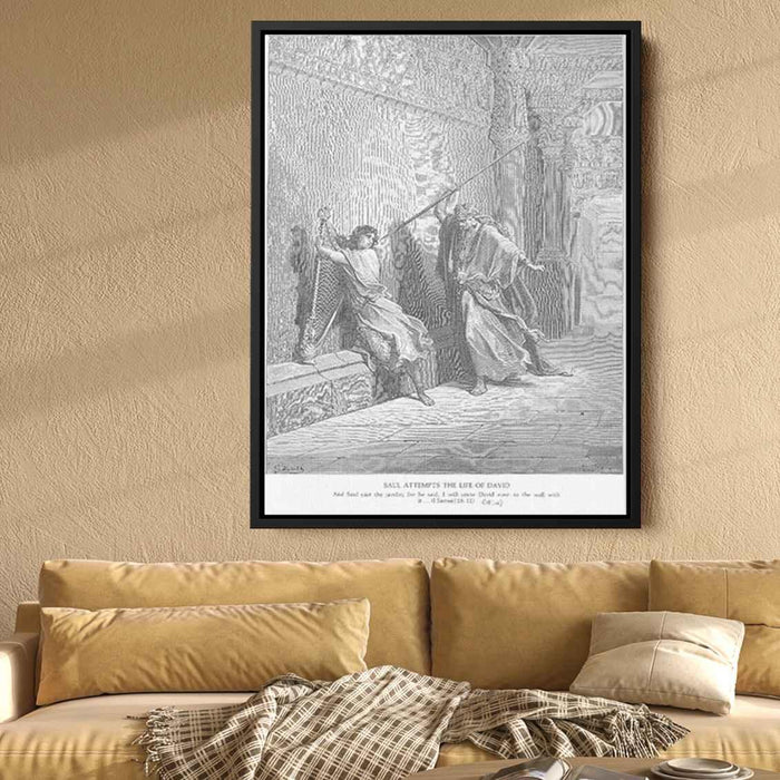 Saul Attempts to Kill David by Gustave Dore - Canvas Artwork