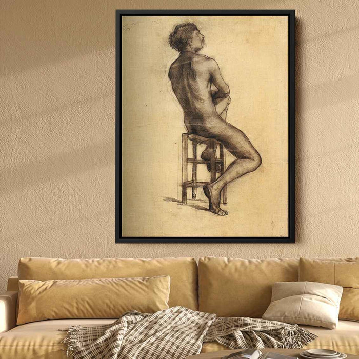 Seated Male Nude Seen from the Back (1886) by Vincent van Gogh - Canvas Artwork