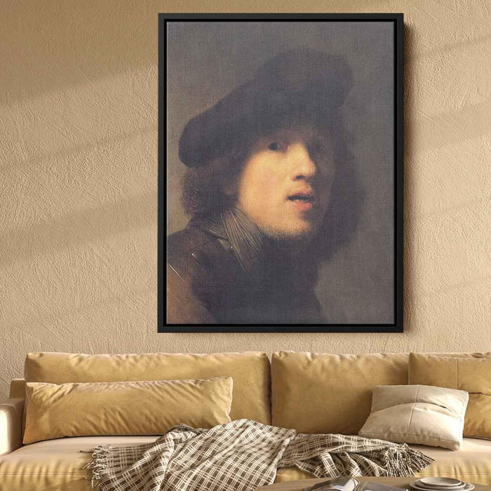 Self-portrait with Gorget and Beret (1629) by Rembrandt - Canvas Artwork