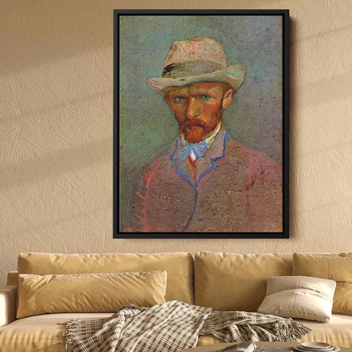 Self-Portrait with Gray Felt Hat (1887) by Vincent van Gogh - Canvas Artwork