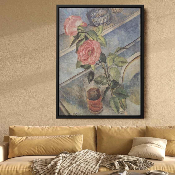 Still life with roses (1922) by Kuzma Petrov-Vodkin - Canvas Artwork