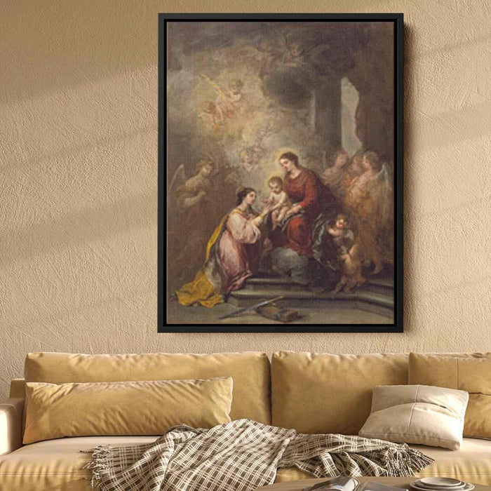 The Mystic Marriage of Saint Catherine (1682) by Bartolome Esteban Murillo - Canvas Artwork