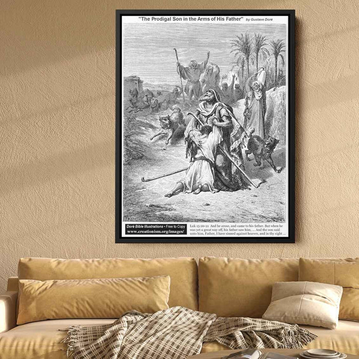 The Prodigal Son In The Arms Of His Father by Gustave Dore - Canvas Artwork