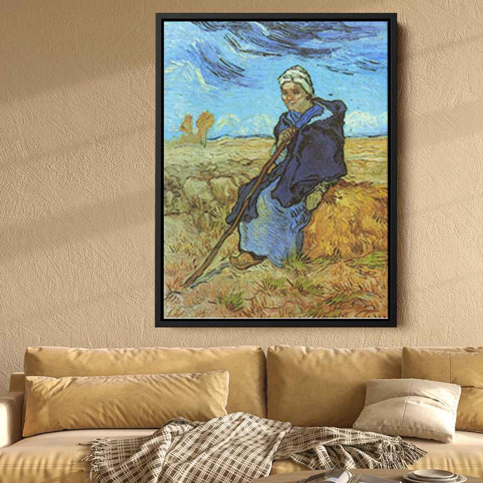 The Shepherdess (after Millet) (1889) by Vincent van Gogh - Canvas Artwork