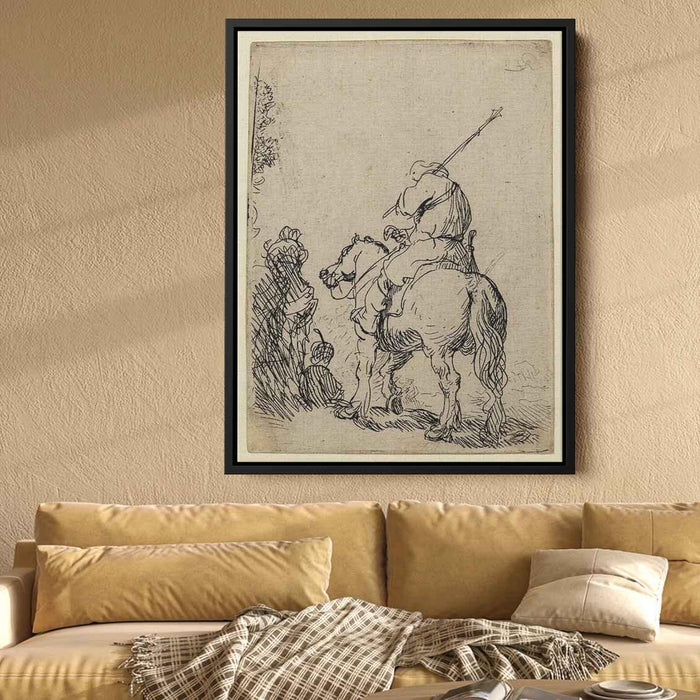 Turbaned soldier on horseback (1632) by Rembrandt - Canvas Artwork