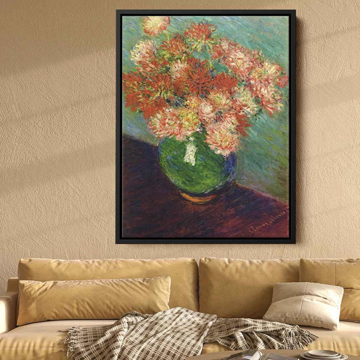 Vase of Chrysanthemums (1883) by Claude Monet - Canvas Artwork