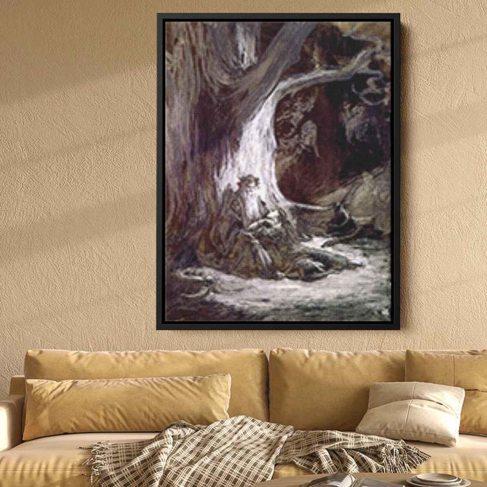 Vivien and Merlin by Gustave Dore - Canvas Artwork